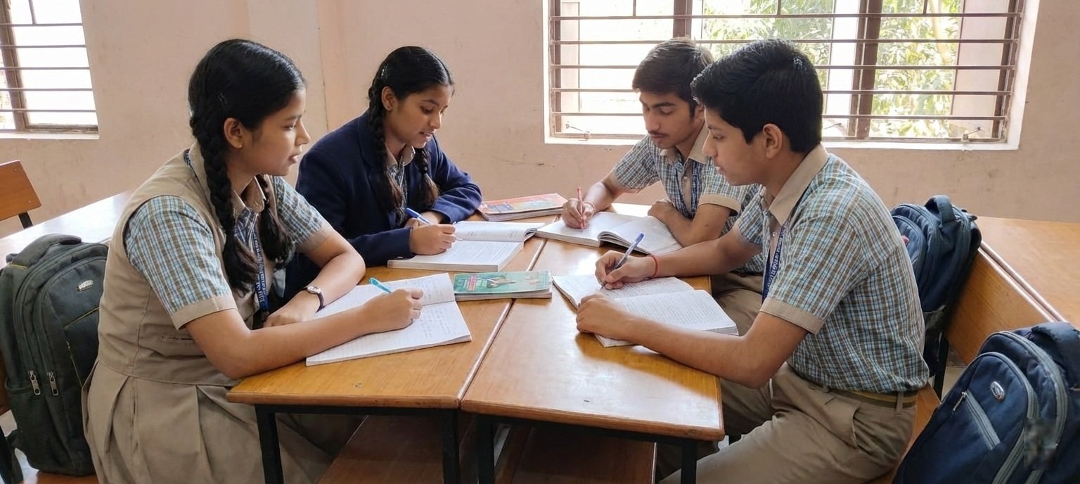 Students studying